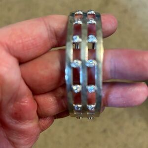 Silpada .925 Sterling Silver Bangle Bracelet with Crystal Accents